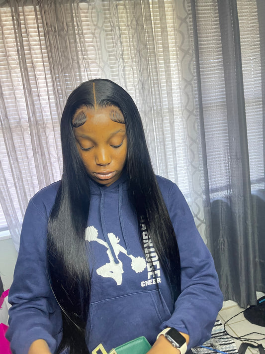 180% Density 13*6 Full Frontal Lace Straight Black
