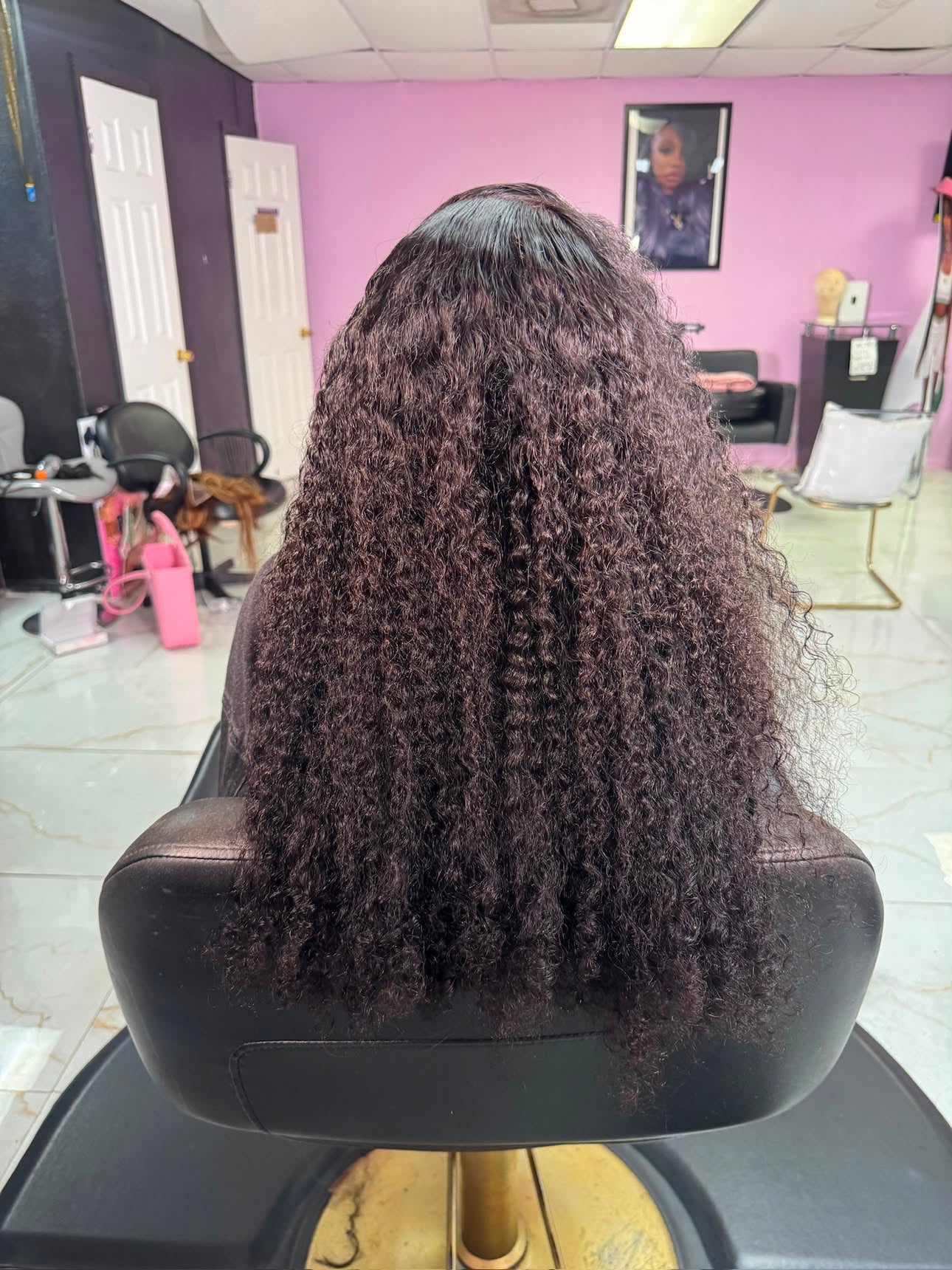 210% Density Full Frontal Lace Burmese Curly Black
