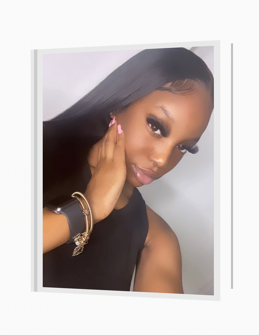 5x5 Closure Straight Black Wig 180%