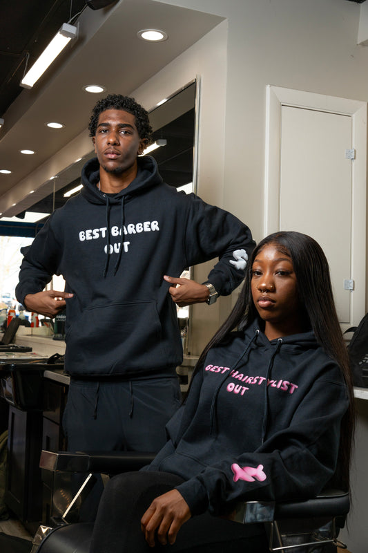 Best Hairstylist Out Pink Bubble Letter Hoodie