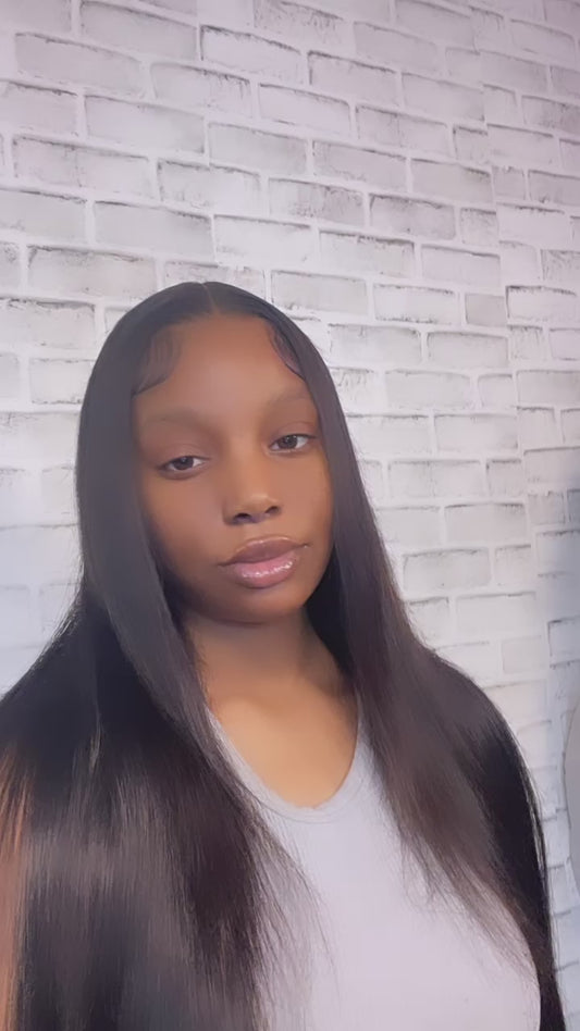 180% Density 13*4 Full Frontal Lace Straight Black
